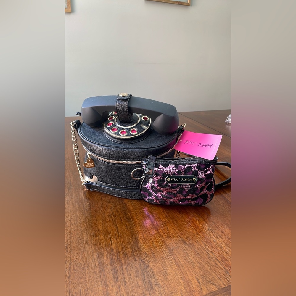 Betsey Johnson Telephone Crossbody & Coin Purse Set, NWT